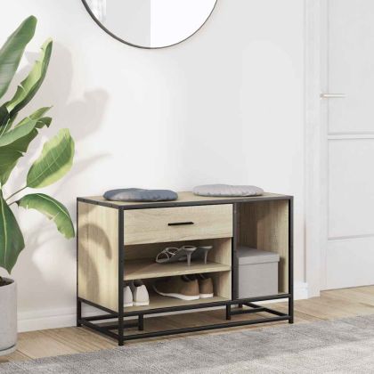 Пейка за обувки Sonoma Oak Инженерна дървесина и метал