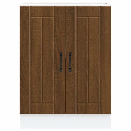 Шкаф за мивка, Lucca, кафяв дъб, инженерно дърво