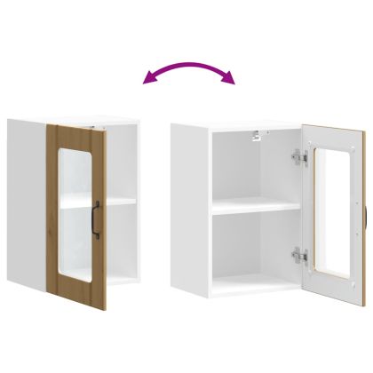 Кухненски стенен шкаф със стъклена врата Lucca дъб артизан