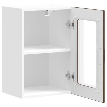 Кухненски стенен шкаф със стъклена врата Lucca кафяв дъб