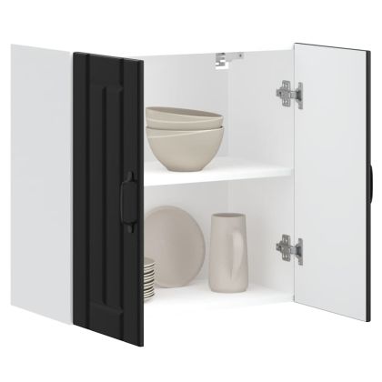 Кухненски стенен шкаф Lucca, черен, инженерно дърво