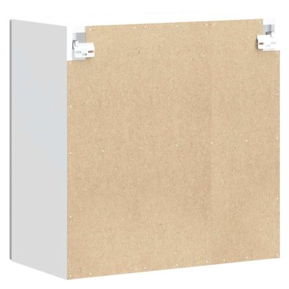 Кухненски стенен шкаф със стъклена врата "Lucca" от високо гланцово бяло инженерно дърво