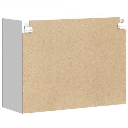 Кухненски стенен шкаф със стъклена врата "Lucca" сив, инженерно дърво сонома