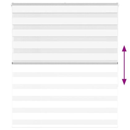 Зеброва щора бял 125x150 см Ширина на плата 120,9 см полиестер