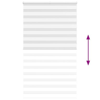 Зеброва щора бял 130x230 см ширина на плата 125,9 см полиестер