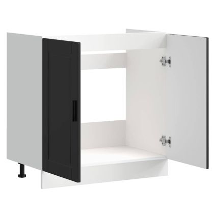 Шкаф за мивка, Porto, черен, 80x46x81,5 см, инженерно дърво