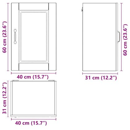 Кухненски стенен шкаф Porto, бял гланц, инженерно дърво