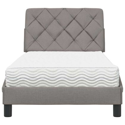 Легло с матрак, таупе, 90x190 см, плат