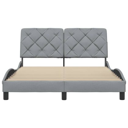 Рамка за легло без матрак, светлосива, 140x200 см, плат