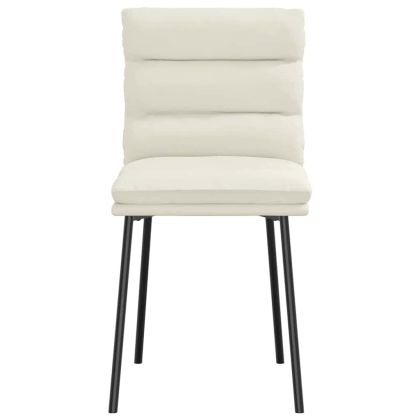 Трапезни столове, 4 бр, кремави, кадифе