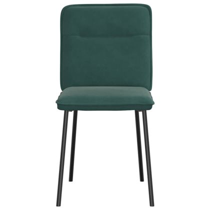 Трапезни столове, 4 бр, тъмнозелени, кадифе