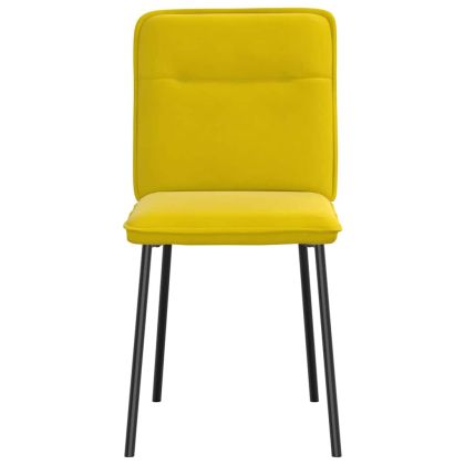Трапезни столове, 6 бр, жълти, кадифе