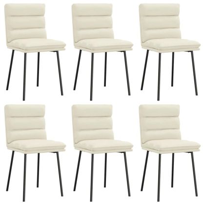 Трапезни столове, 6 бр, кремави, кадифе