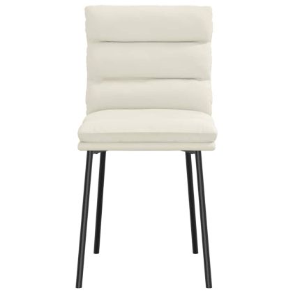 Трапезни столове, 6 бр, кремави, кадифе