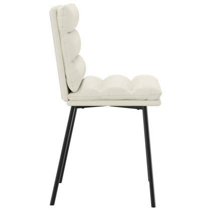 Трапезни столове, 6 бр, кремави, кадифе