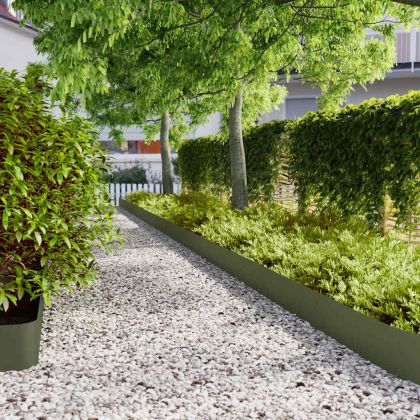 Краища за тревни площи 10 бр. маслиненозелени 20x103 cm