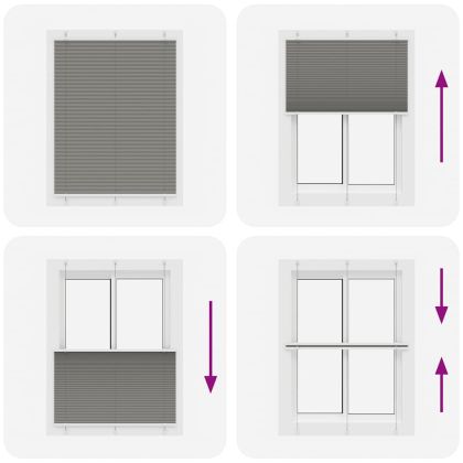 Плисирана щора Антрацит 105x100 cm Ширина на плата 104,4 cm