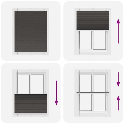 Плисирана щора черна 105x150 cm Ширина на плата 104,4 cm