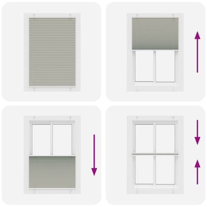 Плисирана щора Светло сиво 100x150 cm Ширина на плата 99,4 cm