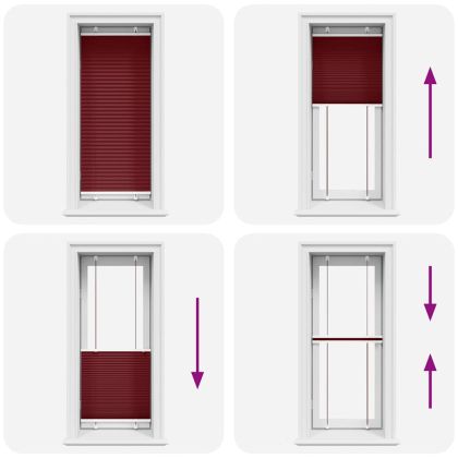 Плисирана щора Бордо червено 60x150 cm Ширина на плата 59,4 cm