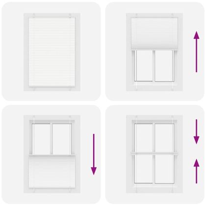 Плисирана щора Бяла 85x150 cm Ширина на плата 84,4 cm Полиестер