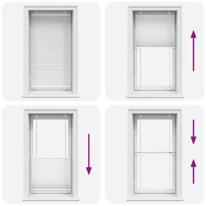 Плисирана щора Бяла 75x150 cm Ширина на плата 74,4 cm Полиестер