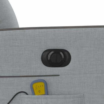 Електрически масажен реклайнер стол, светлосив, текстил