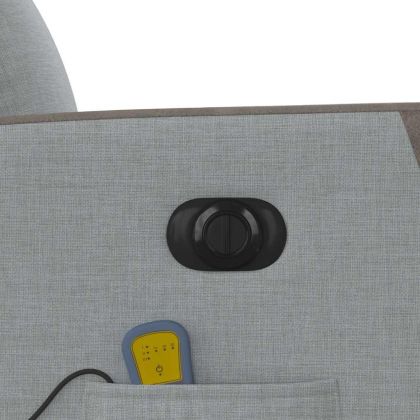 Електрически масажен реклайнер стол, светлосив, текстил