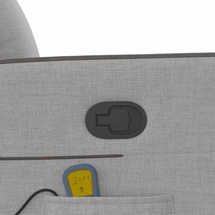 Изправящ масажен реклайнер стол, облачно сив, текстил