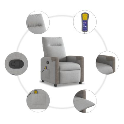 Масажен стол за лежанка Cloud Grey Fabric