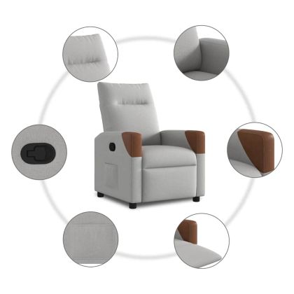 Recliner Chair Cloud Grey Fabric