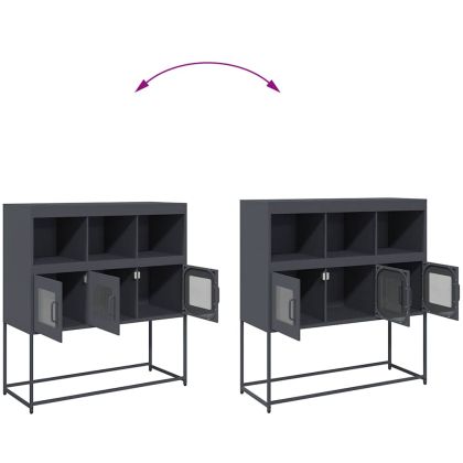 Бюфет, антрацит, 100,5x39x107 см, студеновалцувана стомана