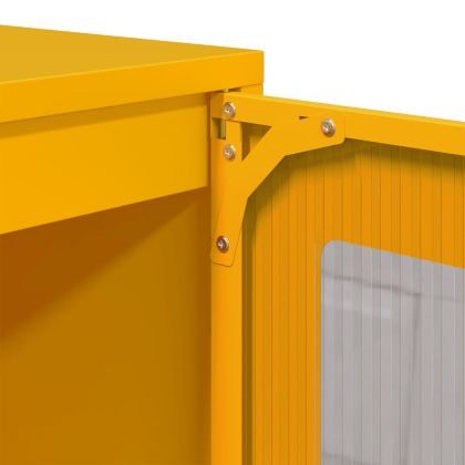 Бюфет, горчица жълто, 100,5x39x107 см, студеновалцувана стомана