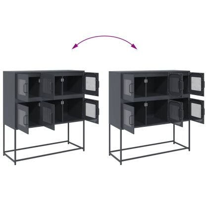 Бюфет, антрацит, 100,5x39x107 см, студеновалцувана стомана