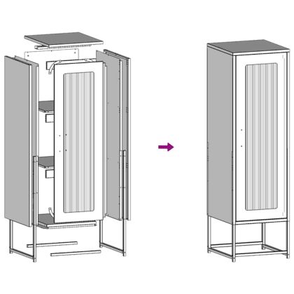 Висока дъска бяла 36x39x123 cm Студено валцувана стомана