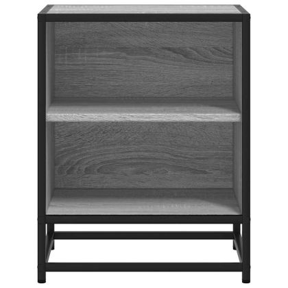 Нощно шкафче Grey Sonoma 40x31x50 cm Обработено дърво и метал