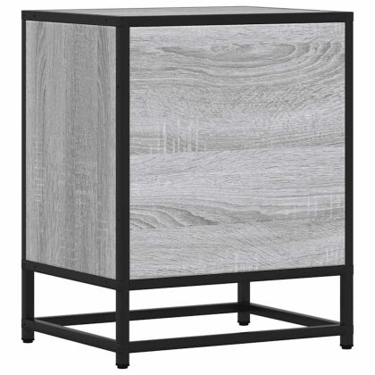Нощно шкафче Grey Sonoma 40x31x50 cm Обработено дърво и метал
