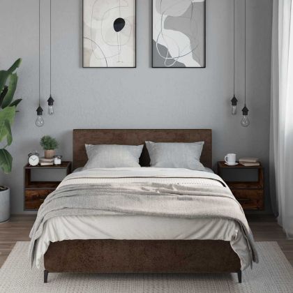 Стенни нощни шкафчета 2 бр. опушен дъб 40x31x39,5 cm