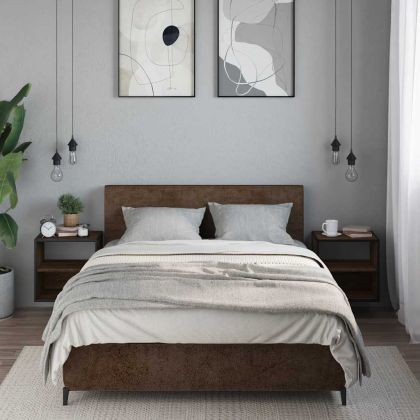 Стенни нощни шкафчета 2 бр. кафяв дъб 40x31x39,5 cm