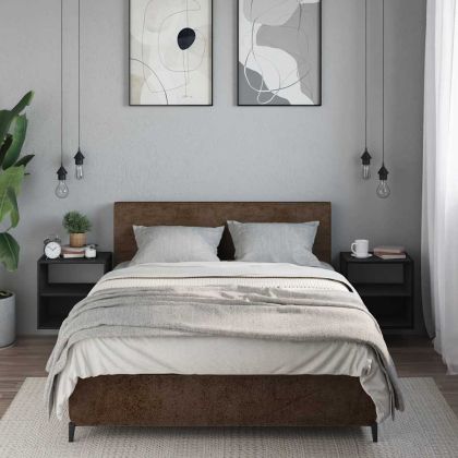 Стенни нощни шкафчета 2 бр., черни 40x31x39,5 cm