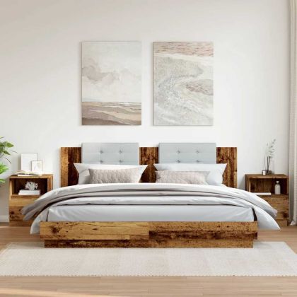 Нощни шкафчета 2 бр старо дърво 40x40x50 см инженерно дърво