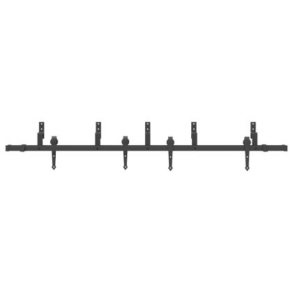 Комплект механизъм за плъзгаща врата, 213,5 см, стомана, черен