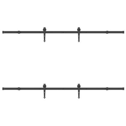 Комплект механизъм за плъзгаща врата, 213,5 см, стомана, черен