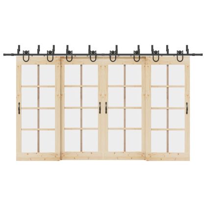 Комплект механизъм за плъзгаща врата, 400 см, стомана, черен