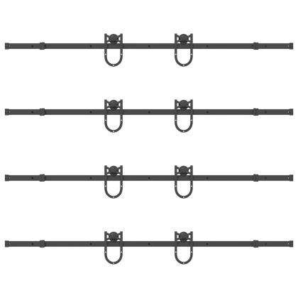 Комплект механизъм за плъзгаща врата, 400 см, стомана, черен