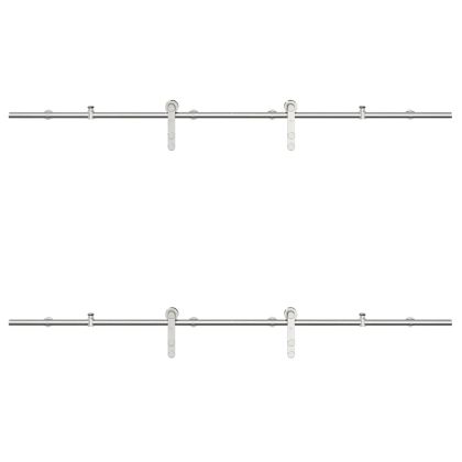 Механизъм за плъзгаща врата 200 см неръждаема стомана сребрист