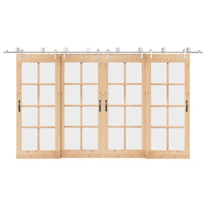 Механизъм за плъзгаща врата 400 см неръждаема стомана сребрист