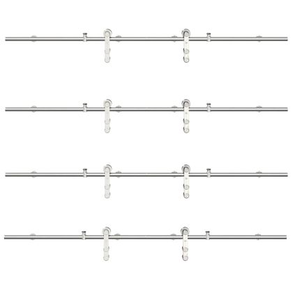 Механизъм за плъзгаща врата 400 см неръждаема стомана сребрист