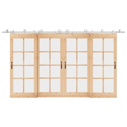 Механизъм за плъзгаща врата 400 см неръждаема стомана сребрист