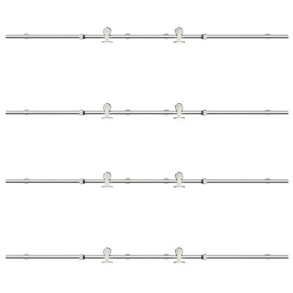 Механизъм за плъзгаща врата 400 см неръждаема стомана сребрист